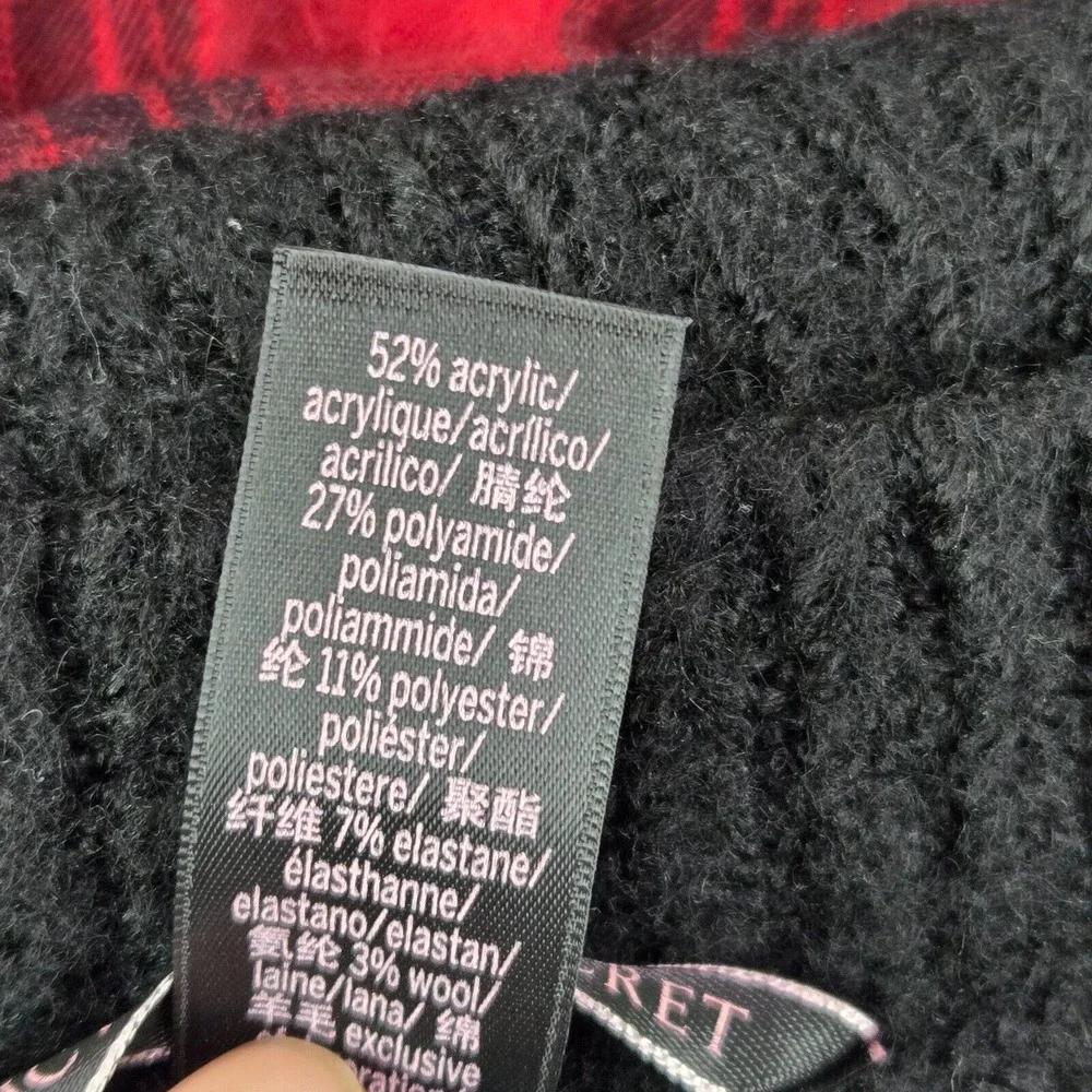 Victoria's‎ Secret Women Sweater Medium Black Cropped Long Sleeve Pullover